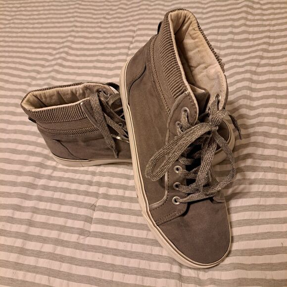 OLD NAVY GRAY SUEDE HI TOP SNEAKERS WOMENS SIZE 5 SKATER CASUAL LACE UP y2k 90s - Picture 3 of 8